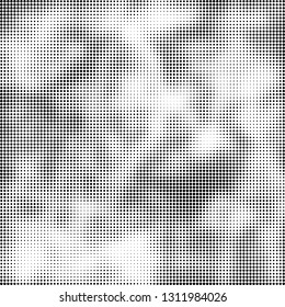 Abstract chaotic black and white halftone