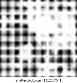 Abstract chaotic black and white halftone