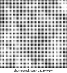 Abstract chaotic black and white halftone