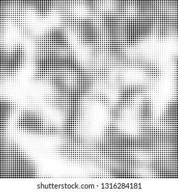 Abstract chaotic black and white halftone