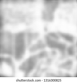 Abstract chaotic black and white halftone