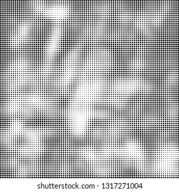 Abstract chaotic black and white halftone