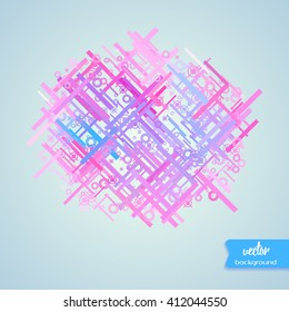 Abstract chaotic colorful background. Design element for graphic design, party flyers, brochure design, business presentation, post cards, book covers. Vector Illustration. 