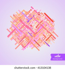 Abstract chaotic colorful background. Design element for graphic design, party flyers, brochure design, business presentation, post cards, book covers. Vector Illustration. 