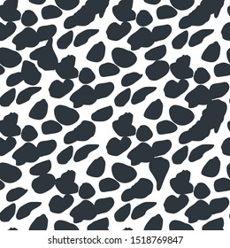 Abstract chaotic dots seamless pattern. Modern animal fur background. Leopard skin wallpaper. Design for fabric, textile print, wrapping paper. Vector illustration