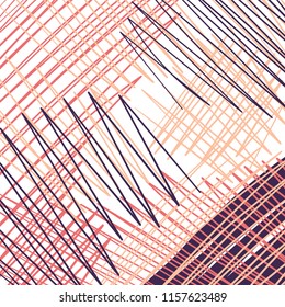 Abstract chaotic drawn lines, background.Vector illustration