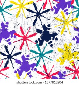 Abstract chaotic floral seamless pattern. Vector design for illustrations, clothes, wallpapers.
