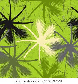 Abstract chaotic floral seamless pattern. Vector design for illustrations, clothes, wallpapers.