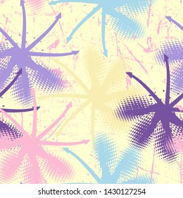 Abstract chaotic floral seamless pattern. Vector design for illustrations, clothes, wallpapers.