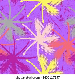 Abstract chaotic floral seamless pattern. Vector design for illustrations, clothes, wallpapers.