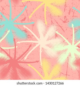 Abstract chaotic floral seamless pattern. Vector design for illustrations, clothes, wallpapers.