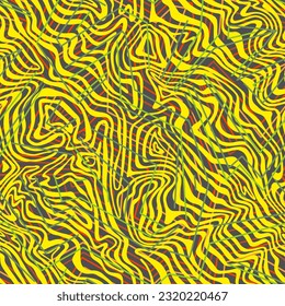 Abstract chaotic geometric seamless pattern with irregular lines. Water ripples texture. Digital, mosaic and urban style background with curved lines. Maze lace swatch design.