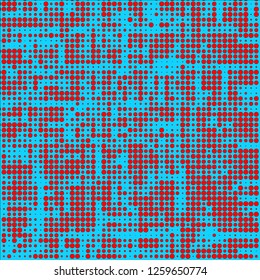 Abstract chaotic halfton. Texture of dots for printing. Futuristic colored background