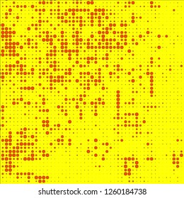 Abstract chaotic halfton. Texture of dots for printing. Futuristic colored background