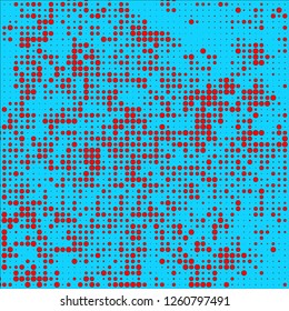 Abstract chaotic halfton. Texture of dots for printing. Futuristic colored background