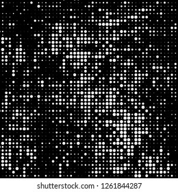 Abstract chaotic halfton. Texture of dots for printing. Futuristic colored background