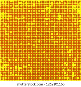 Abstract chaotic halfton. Texture of dots for printing. Futuristic colored background