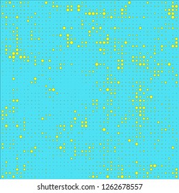 Abstract chaotic halfton. Texture of dots for printing. Futuristic colored background