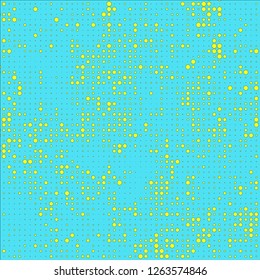 Abstract chaotic halfton. Texture of dots for printing. Futuristic colored background