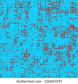 Abstract chaotic halfton. Texture of dots for printing. Futuristic colored background