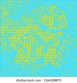 Abstract chaotic halfton. Texture of dots for printing. Futuristic colored background