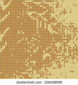 Abstract chaotic halfton. Texture of dots for printing. Futuristic colored background