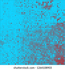 Abstract chaotic halfton. Texture of dots for printing. Futuristic colored background
