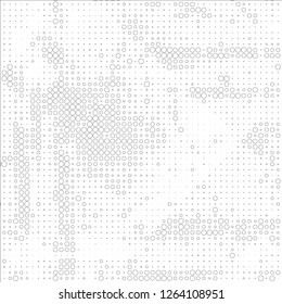 Abstract chaotic halfton. Texture of dots for printing. Futuristic colored background