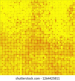 Abstract chaotic halfton. Texture of dots for printing. Futuristic colored background