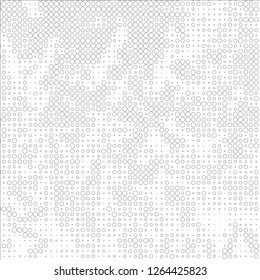 Abstract chaotic halfton. Texture of dots for printing. Futuristic colored background