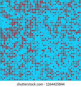 Abstract chaotic halfton. Texture of dots for printing. Futuristic colored background