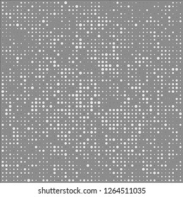 Abstract chaotic halfton. Texture of dots for printing. Futuristic colored background
