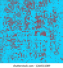 Abstract chaotic halfton. Texture of dots for printing. Futuristic colored background