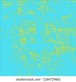 Abstract chaotic halfton. Texture of dots for printing. Futuristic colored background