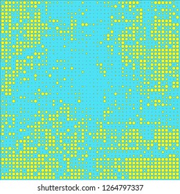 Abstract chaotic halfton. Texture of dots for printing. Futuristic colored background