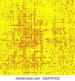Abstract chaotic halfton. Texture of dots for printing. Futuristic colored background
