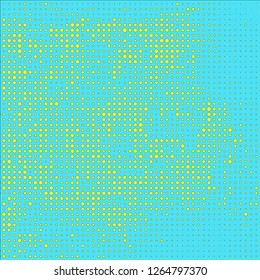 Abstract chaotic halfton. Texture of dots for printing. Futuristic colored background