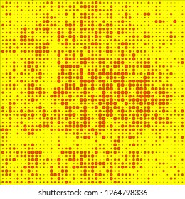 Abstract chaotic halfton. Texture of dots for printing. Futuristic colored background
