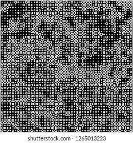 Abstract chaotic halfton. Texture of dots for printing. Futuristic colored background