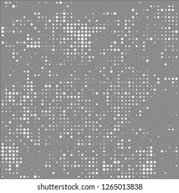 Abstract chaotic halfton. Texture of dots for printing. Futuristic colored background