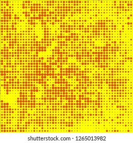 Abstract chaotic halfton. Texture of dots for printing. Futuristic colored background