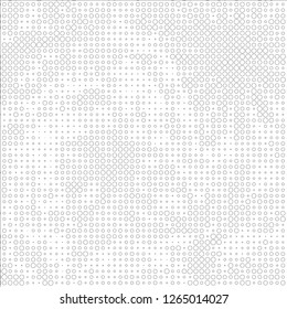 Abstract chaotic halfton. Texture of dots for printing. Futuristic colored background