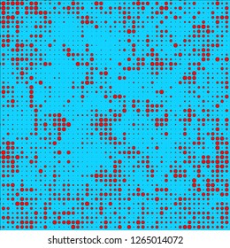 Abstract chaotic halfton. Texture of dots for printing. Futuristic colored background