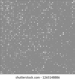 Abstract chaotic halfton. Texture of dots for printing. Futuristic colored background