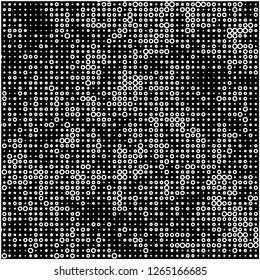 Abstract chaotic halfton. Texture of dots for printing. Futuristic colored background