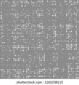 Abstract chaotic halfton. Texture of dots for printing. Futuristic colored background