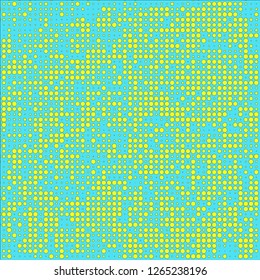 Abstract chaotic halfton. Texture of dots for printing. Futuristic colored background