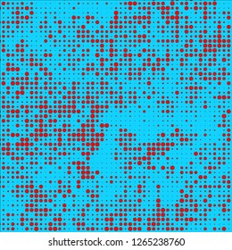 Abstract chaotic halfton. Texture of dots for printing. Futuristic colored background