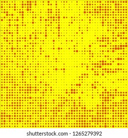 Abstract chaotic halfton. Texture of dots for printing. Futuristic colored background