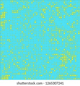 Abstract chaotic halfton. Texture of dots for printing. Futuristic colored background